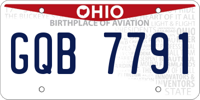OH license plate GQB7791
