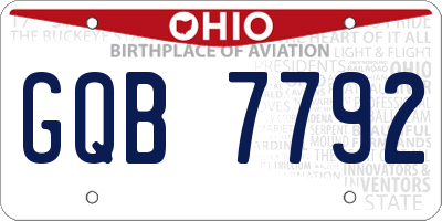 OH license plate GQB7792