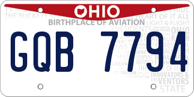 OH license plate GQB7794