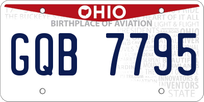 OH license plate GQB7795