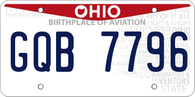 OH license plate GQB7796
