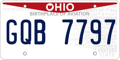OH license plate GQB7797