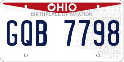 OH license plate GQB7798