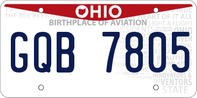 OH license plate GQB7805