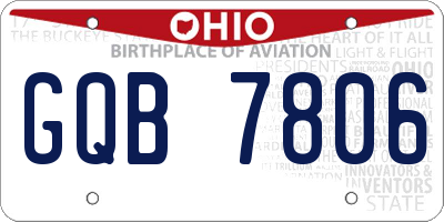 OH license plate GQB7806