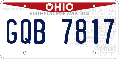 OH license plate GQB7817