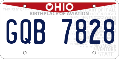 OH license plate GQB7828