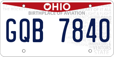 OH license plate GQB7840