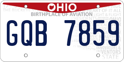 OH license plate GQB7859