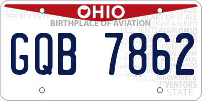 OH license plate GQB7862