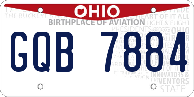 OH license plate GQB7884