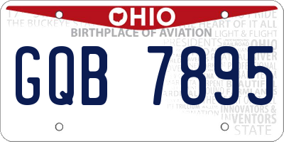 OH license plate GQB7895