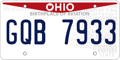 OH license plate GQB7933