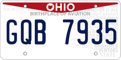 OH license plate GQB7935