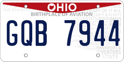OH license plate GQB7944
