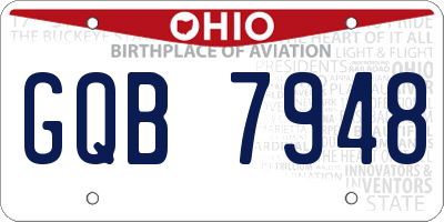 OH license plate GQB7948