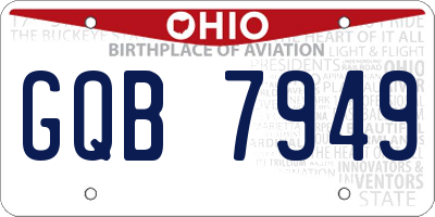 OH license plate GQB7949