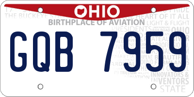 OH license plate GQB7959