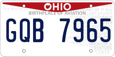 OH license plate GQB7965