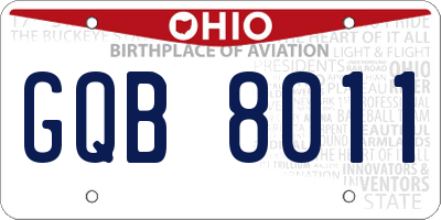 OH license plate GQB8011