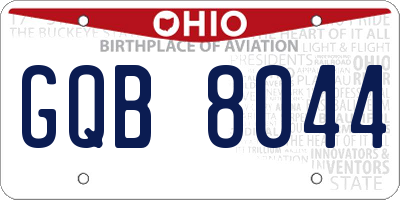 OH license plate GQB8044