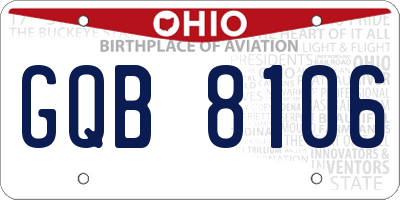 OH license plate GQB8106