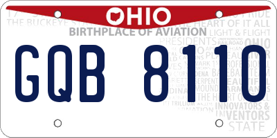 OH license plate GQB8110