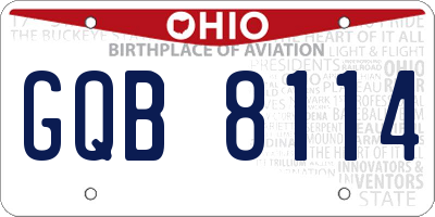 OH license plate GQB8114