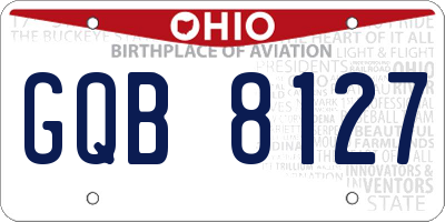 OH license plate GQB8127