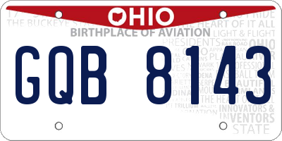 OH license plate GQB8143