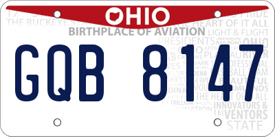 OH license plate GQB8147