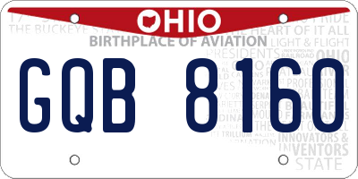 OH license plate GQB8160