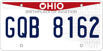 OH license plate GQB8162