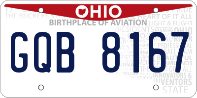 OH license plate GQB8167