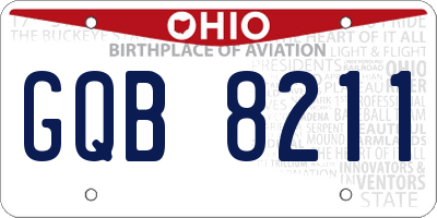 OH license plate GQB8211