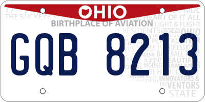 OH license plate GQB8213