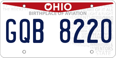 OH license plate GQB8220