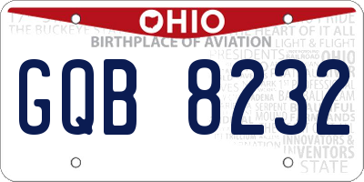 OH license plate GQB8232