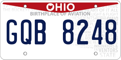 OH license plate GQB8248