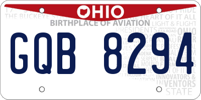 OH license plate GQB8294