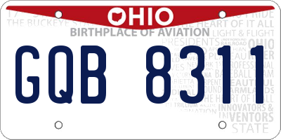 OH license plate GQB8311
