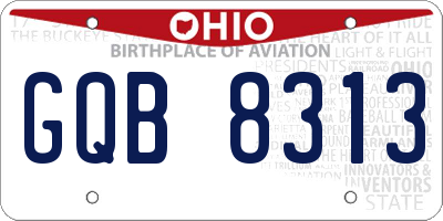 OH license plate GQB8313