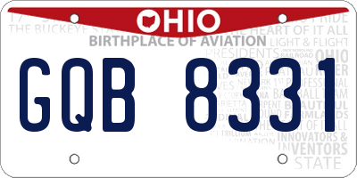 OH license plate GQB8331