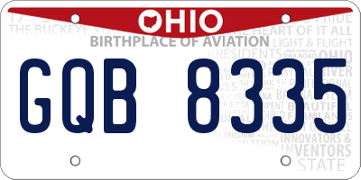 OH license plate GQB8335
