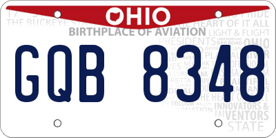 OH license plate GQB8348