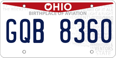 OH license plate GQB8360