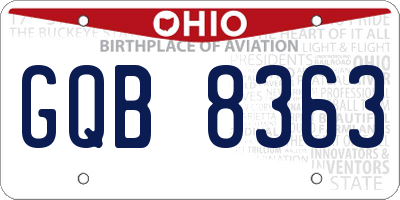 OH license plate GQB8363