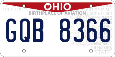OH license plate GQB8366