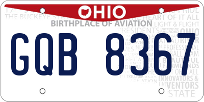 OH license plate GQB8367