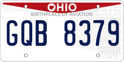 OH license plate GQB8379